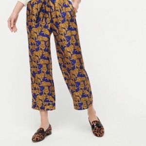 Jcrew Silk Pant, Blue Sleepy Lion